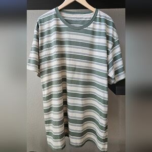 RSQ Mens Green/Tan Striped Men's Shirt XXL